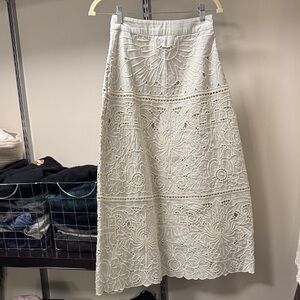 Sea New York Cream Lace Midi Skirt
